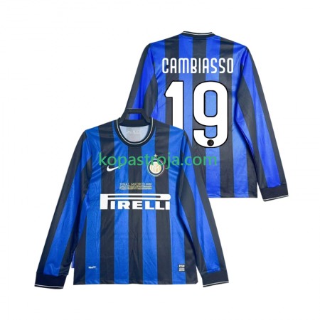 Billiga Fotbollströjor Inter Milan CAMBIASSO 19 2009 2010 Retro Hemma tröja Långärmad